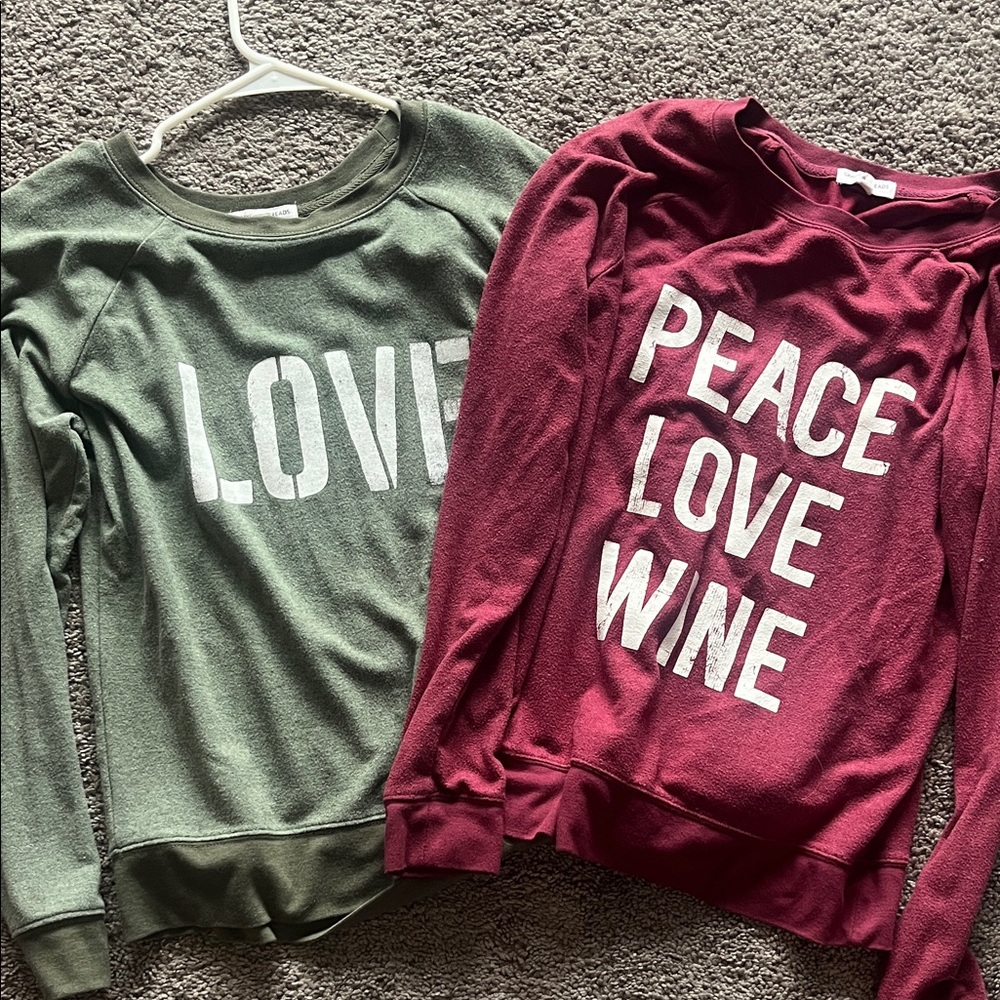 Grayson Threads Green and Burgundy Graphic Sweaters